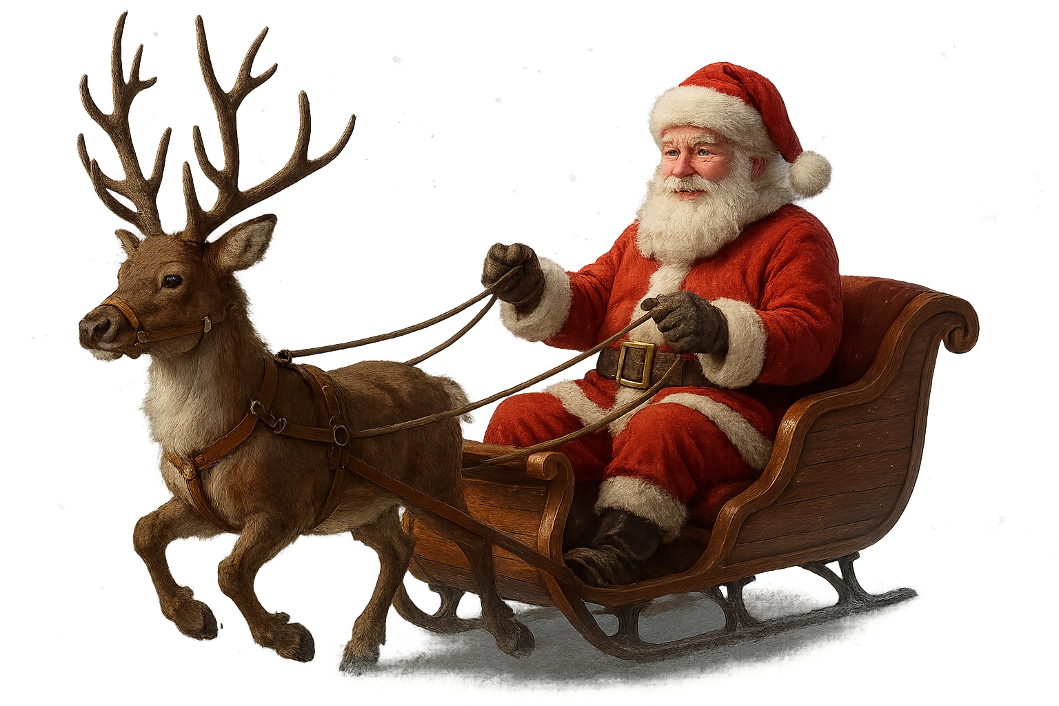 Santa Claus na saniach